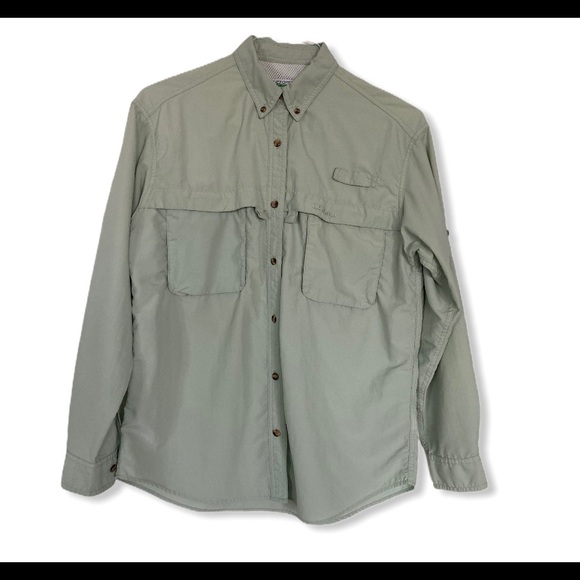 L.L. Bean Tops - L.L. Bean Buzz Off Insect Repellent Green Top Med